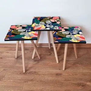 3Shp209 - Multicolor Multicolor Nesting Table (3 Pieces)