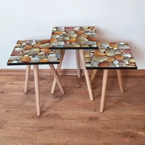 3Shp21 - Orange Orange
Cream Nesting Table (3 Pieces)