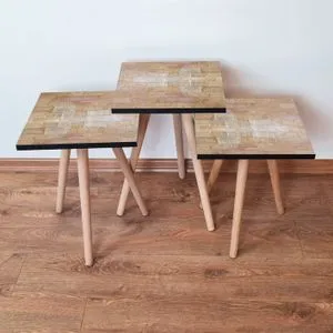 3Shp223 - Beige Beige Nesting Table (3 Pieces)