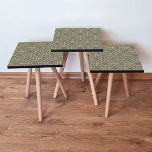 3Shp238 - Grey Grey
Yellow Nesting Table (3 Pieces)