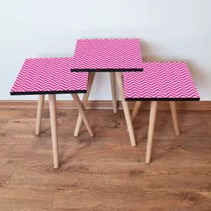 3Shp242 - Fuchsia Fuchsia
White Nesting Table (3 Pieces)