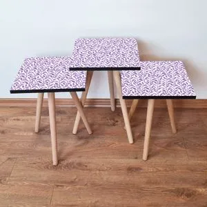 3Shp247 - White White
Purple Nesting Table (3 Pieces)