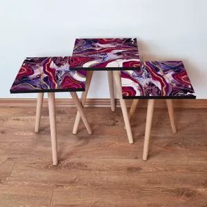 3Shp249 - Multicolor Multicolor Nesting Table (3 Pieces)