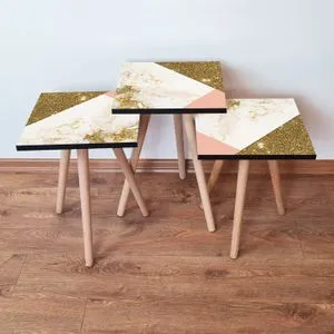 3Shp264 - White White
Salmon
Gold Nesting Table (3 Pieces)
