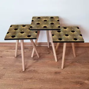 3Shp266 - Black Black
Gold Nesting Table (3 Pieces)