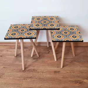 3Shp29 - Multicolor Multicolor Nesting Table (3 Pieces)