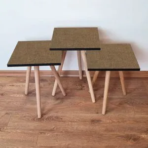 3Shp297 - Brown Brown Nesting Table (3 Pieces)