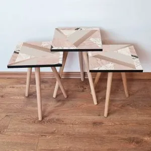 3Shp320 - Bež Nesting Sto (3 Komada)