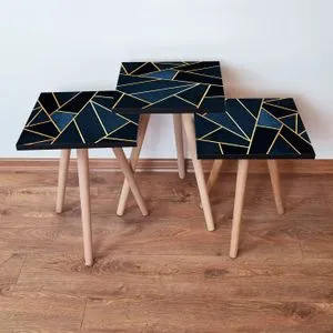 3Shp321 - Plavi Nesting Sto (3 Komada)