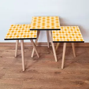 3Shp326 - Orange Orange
Cream Nesting Table (3 Pieces)