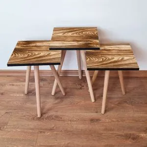 3Shp346 - Brown Brown Nesting Table (3 Pieces)
