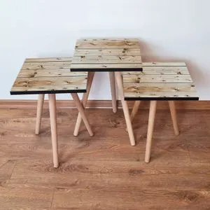 3Shp347 - Beige Beige Nesting Table (3 Pieces)