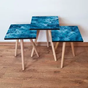 3Shp357 - Blue Blue
White Nesting Table (3 Pieces)