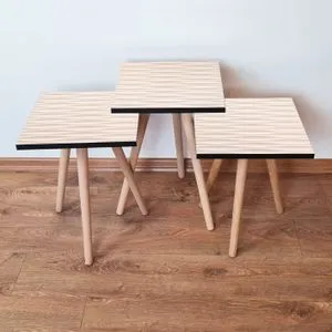 3Shp358 - Cream Cream
White Nesting Table (3 Pieces)