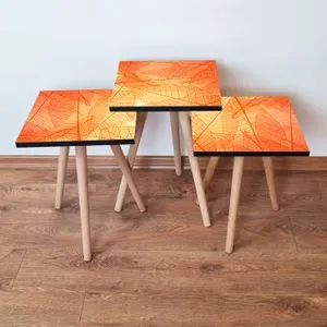 3Shp359 - Orange Orange
Yellow Nesting Table (3 Pieces)