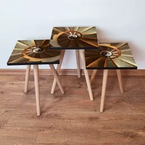 3Shp360 - Brown Brown
Beige
Orange Nesting Table (3 Pieces)