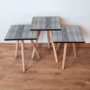 3Shp363 - Grey Grey Nesting Table (3 Pieces)