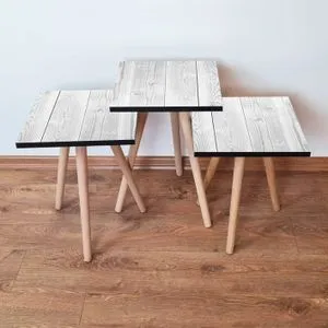 3Shp364 - White White Nesting Table (3 Pieces)