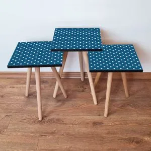 3Shp370 - Navy Blue Navy Blue
White Nesting Table (3 Pieces)