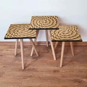 3Shp374 - Beige Beige Nesting Table (3 Pieces)