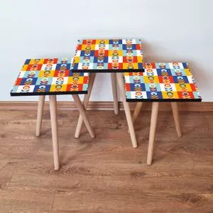 3Shp375 - Multicolor Multicolor Nesting Table (3 Pieces)