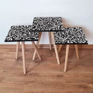 3Shp377 - Black Black
White Nesting Table (3 Pieces)