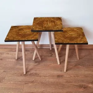 3Shp379 - Brown Brown Nesting Table (3 Pieces)
