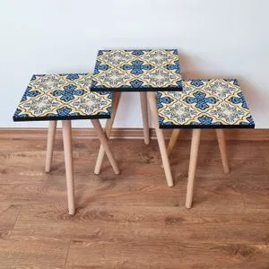 3Shp38 - Navy Blue Navy Blue
Yellow
White Nesting Table (3 Pieces)