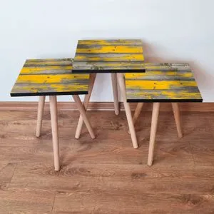 3Shp380 - Grey Grey
Yellow Nesting Table (3 Pieces)