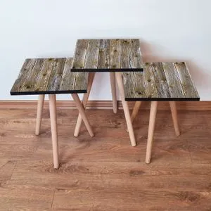 3Shp381 - Brown Brown Nesting Table (3 Pieces)