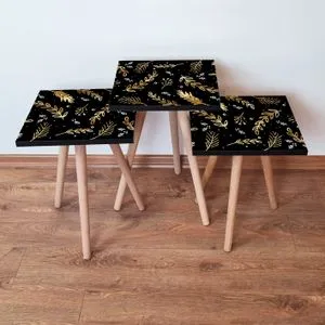 3Shp382 - Black Black
Gold
White Nesting Table (3 Pieces)