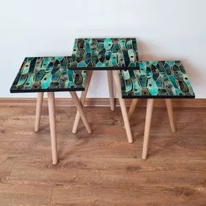 3Shp387 - Blue Blue
Green
Gold
Black Nesting Table (3 Pieces)