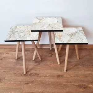 3Shp390 - White White
Beige Nesting Table (3 Pieces)