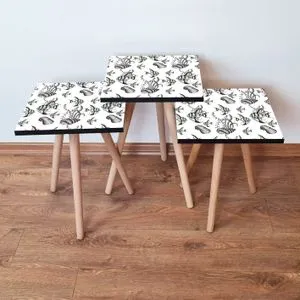 3Shp400 - White White
Black
Blue
Yellow Nesting Table (3 Pieces)