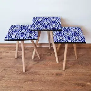 3Shp45 - Navy Blue Navy Blue
White Nesting Table (3 Pieces)