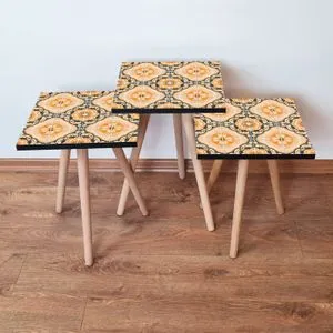 3Shp53 - Narandžasti Set Stočića (3 komada)