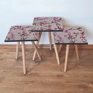 3Shp61 - Pink Pink
Black Nesting Table (3 Pieces)