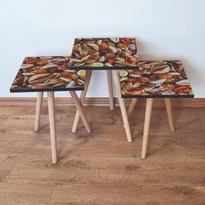 3Shp63 - Orange Orange
Cream
Red Nesting Table (3 Pieces)