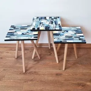 3Shp82 - Plavi Set Stočića (3 komada)