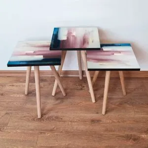 3Shp95 - Plavi Set Stolića (3 komada)