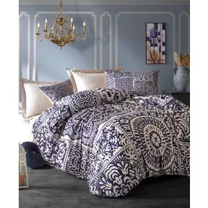 484 Tamnoplavi Krevetni Pokrivač sa Jastučićima (FR)