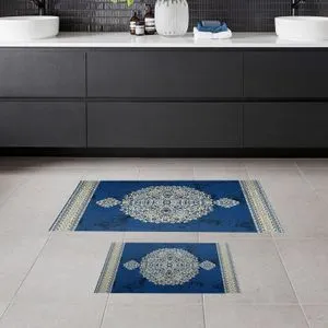 510602 - Blue Blue Bathmat Set (2 Pieces)