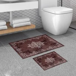 510616 - Claret Red Claret Red Bathmat Set (2 Pieces)