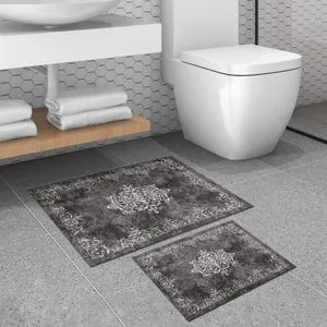 510616 - Grey Grey Bathmat Set (2 Pieces)