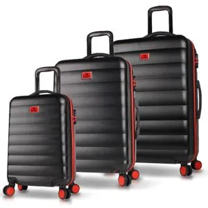 6391 Black Suitcase Set (3 Pieces)
