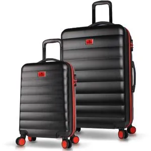 6537 Black Suitcase Set (2 Pieces)