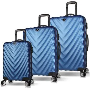 6654 Dark Blue Suitcase Set (3 Pieces)