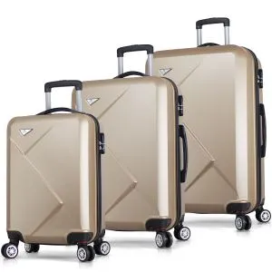 6790 Gold Suitcase Set (3 Pieces)