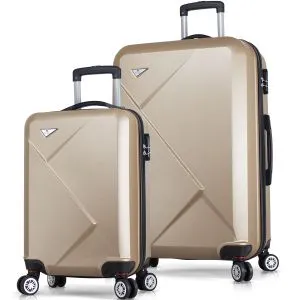 6936 Gold Suitcase Set (2 Pieces)