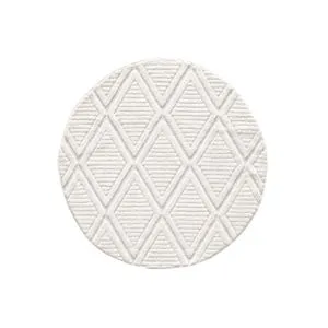 742B Okrugli Tepih u Krem Boji (100 cm)